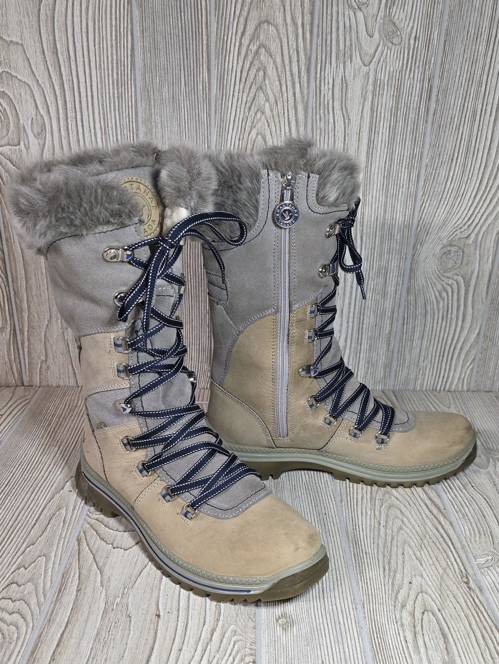 Santana Canada Morella Waterproof Faux Fur Lined Lace Up Winter Boots Womens 9